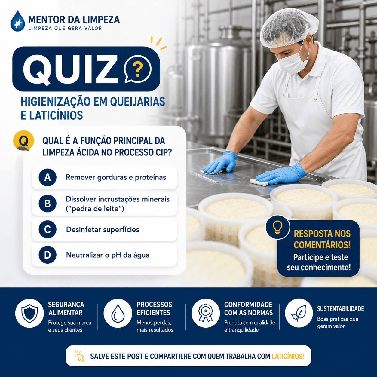 Higienização na Industria do Queijo